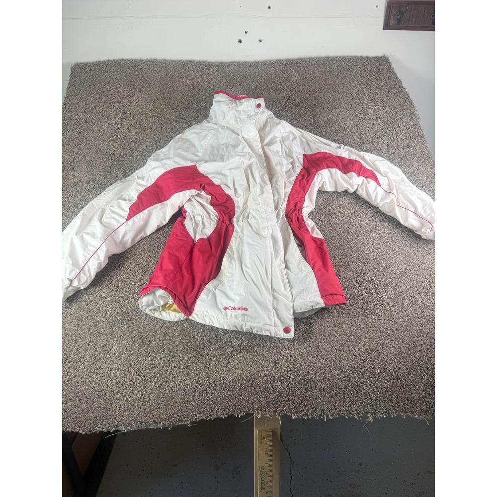 Columbia Sportswear Womens White Red Water Resistant Winter Jacket Coat Large